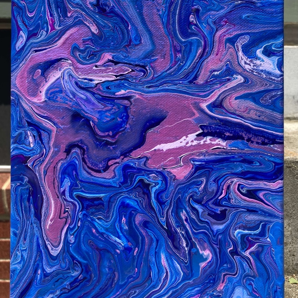 Atelophobia 8"x10" Painting by Color Fluent Art (Blue/Purple)